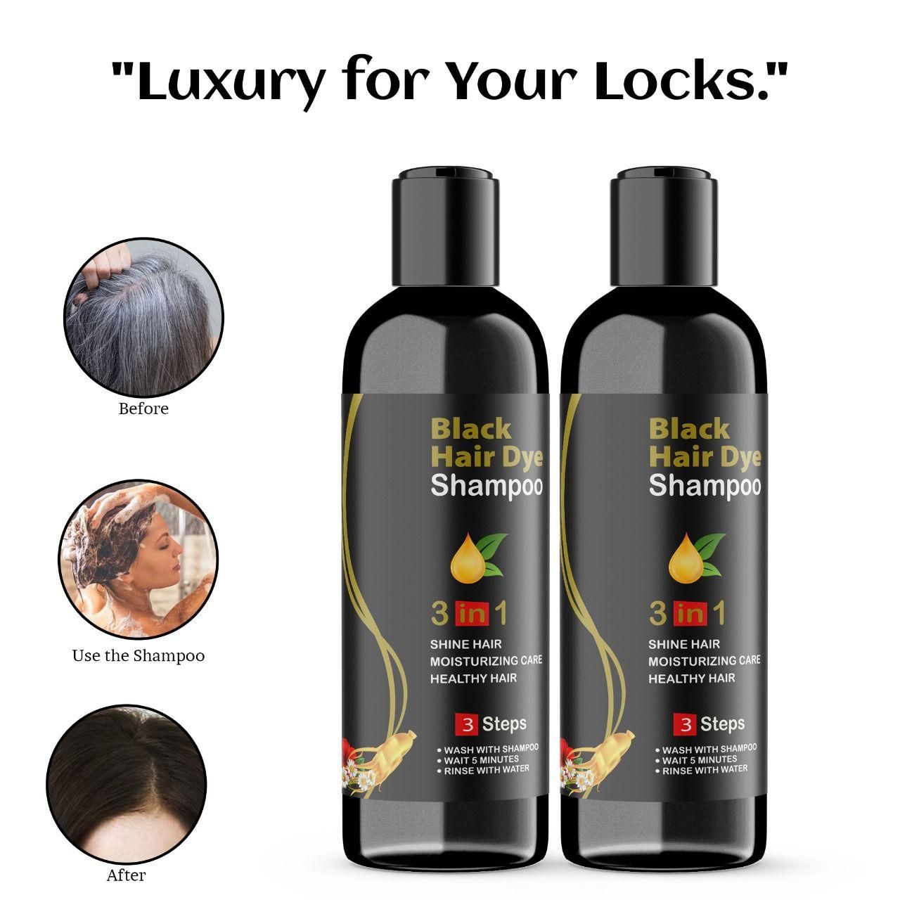 BLOSDREAM Black Hair Shampoo 3 in 1-100ml (Pack of 2)